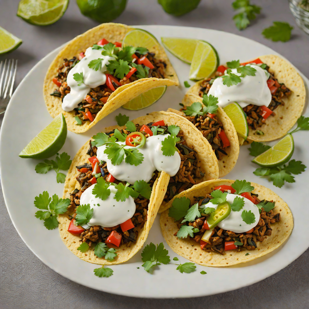 Taco-Stuffed Poblano Peppers with Cilantro-Lime Crema