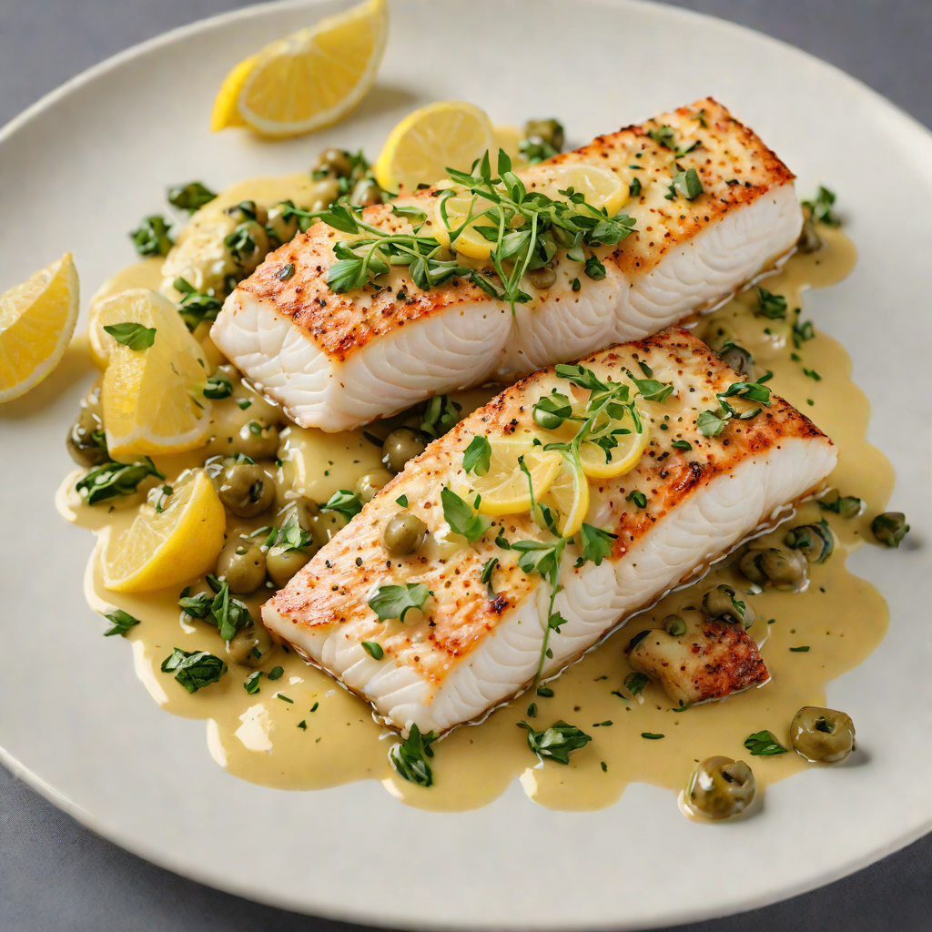 Pan-Seared Cod with Lemon Caper Sauce