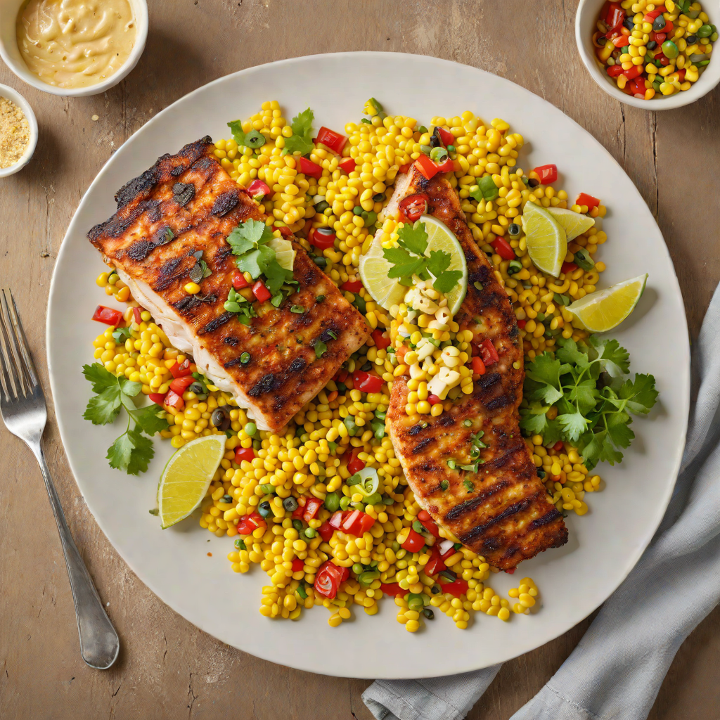 Grilled Cajun-Spiced Catfish with Southern Corn Maque Choux