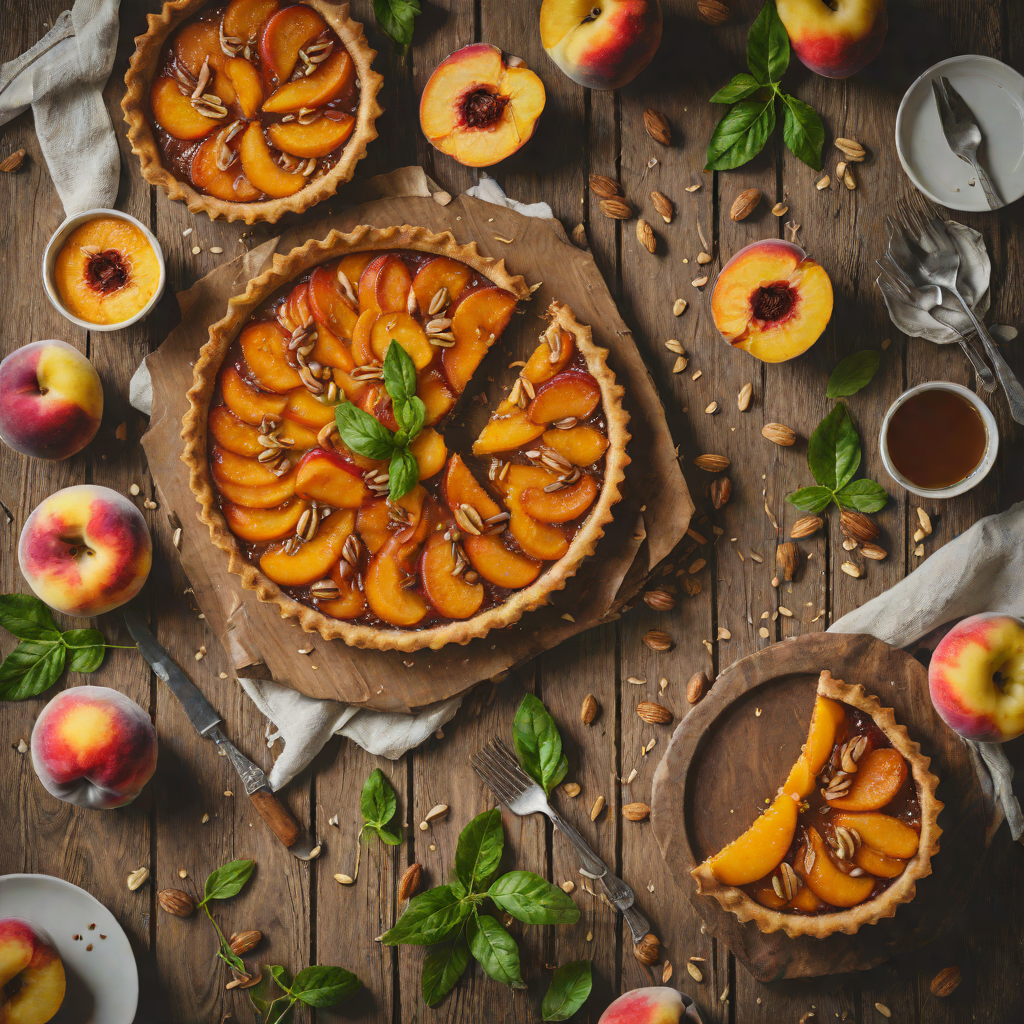 Baked Honey-Glazed Peach Tart with Almond Crust