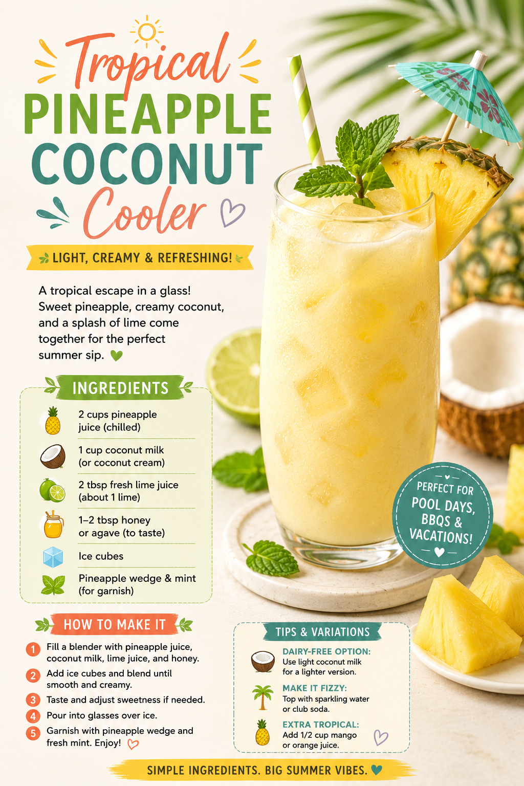 Popular Pineapple Coconut Cooler