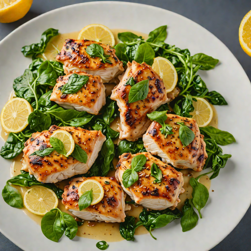 Pan-Seared Chicken Thighs with Lemon Garlic Spinach