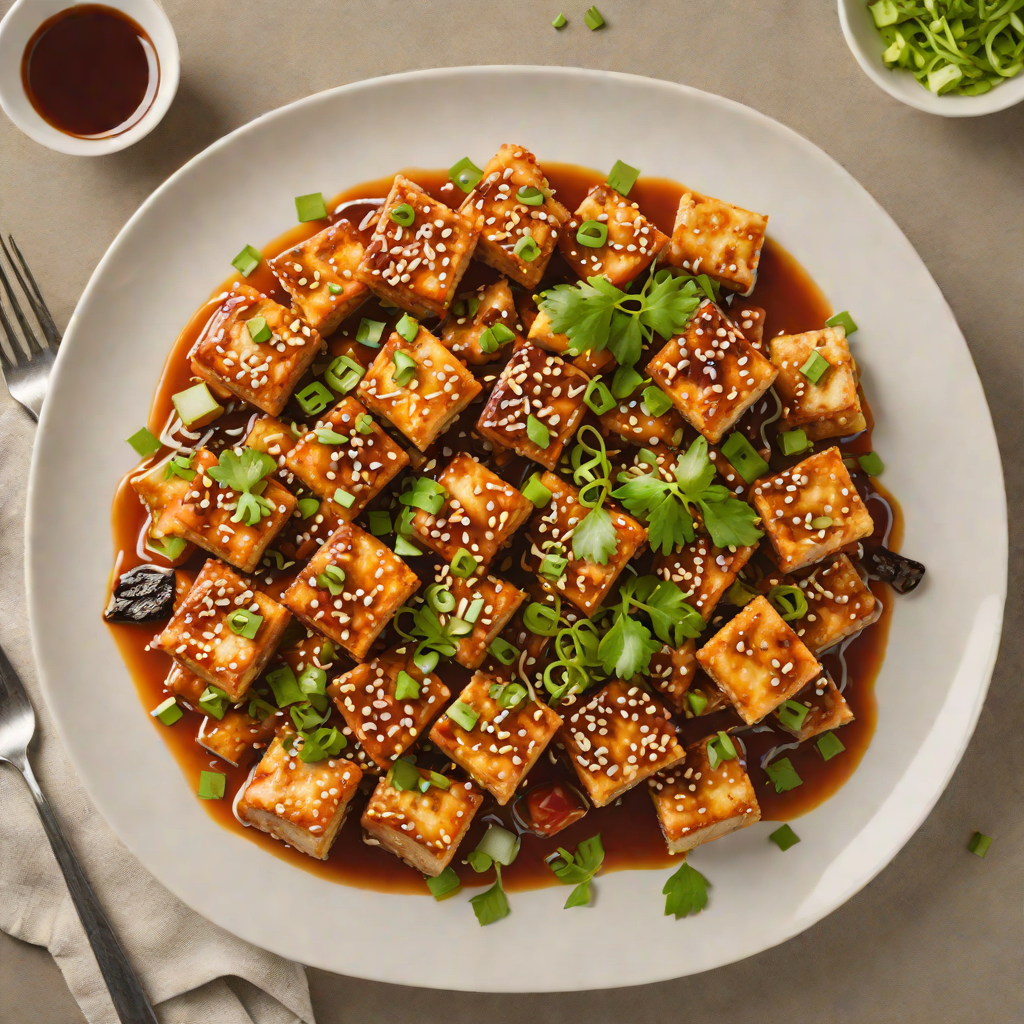 Pan-Fried Korean Spicy Tofu with Scallions