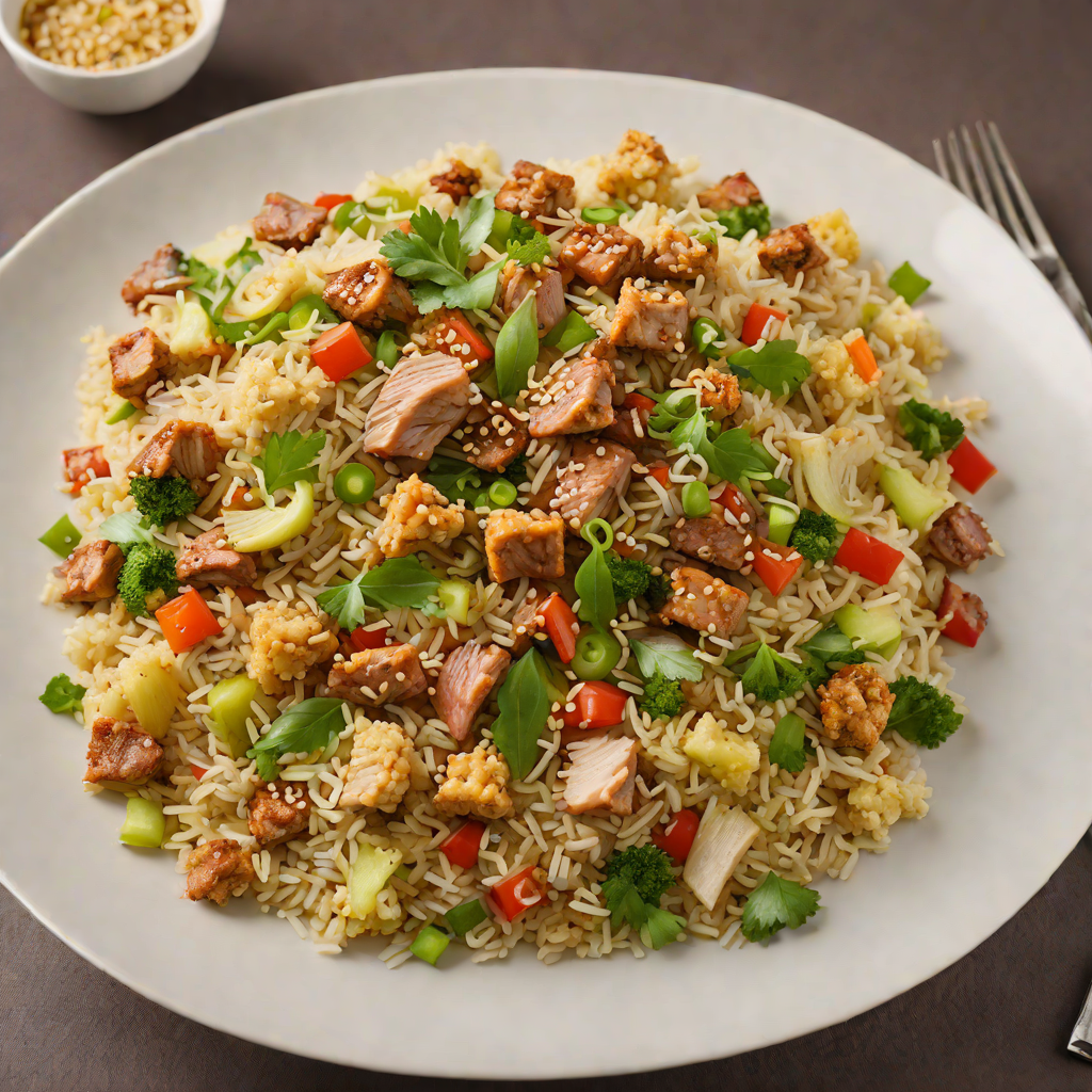 Cauliflower Rice Stir-Fry with Pork and Ginger
