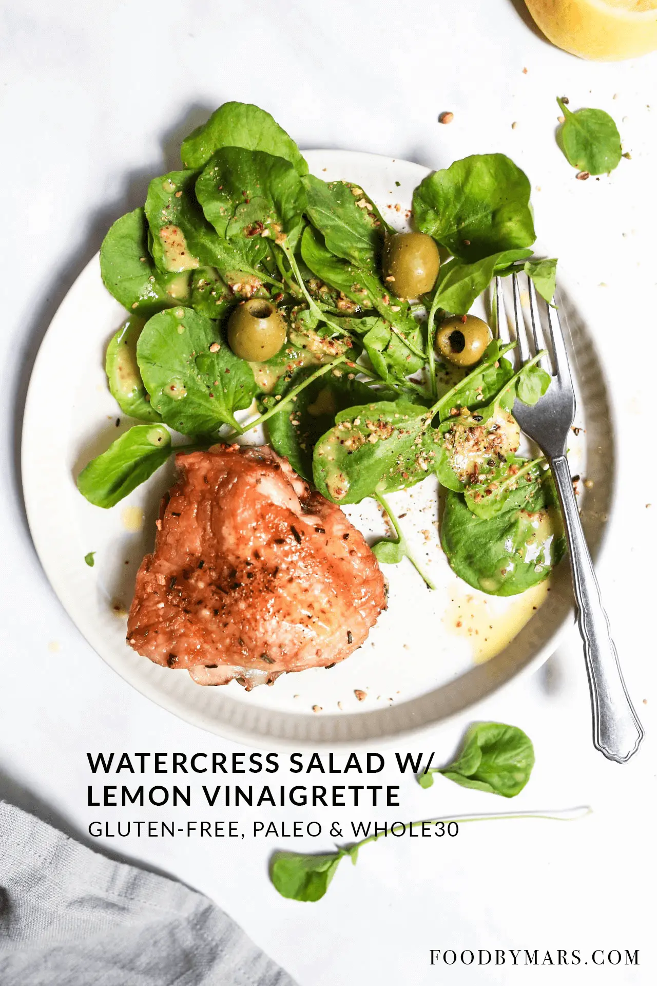 Crisp Watercress & Apple Salad with Lemon-Dijon Vinaigrette