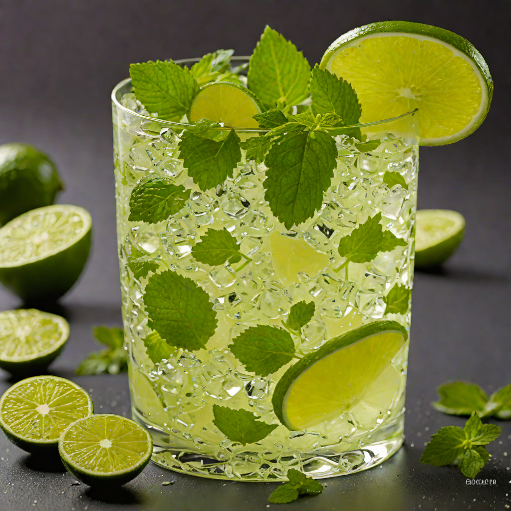 Bright Sparkling Mojito with Fresh Lime and Mint