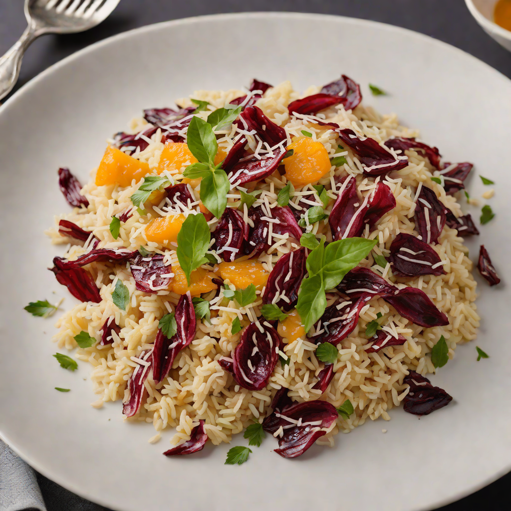 Seared Radicchio Risotto with Bitter Orange Zest and Parmesan
