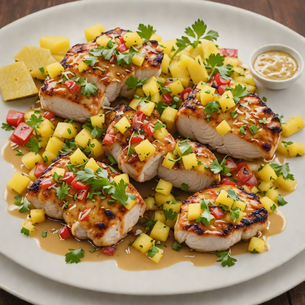 Pan-Seared Chicken Thighs with Honey-Mustard Glaze and Pineapple Salsa