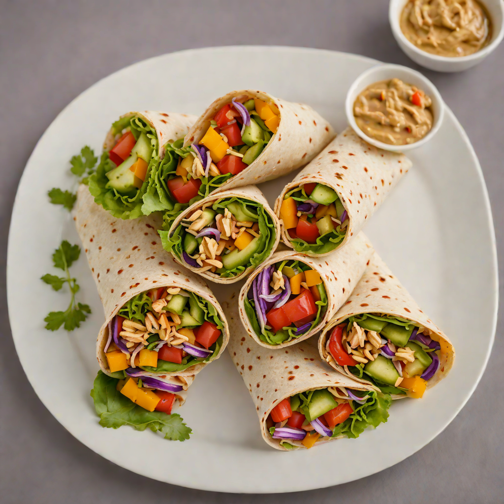 Sandwich Wrap with Sautéed Vegetables and Spiced Hummus