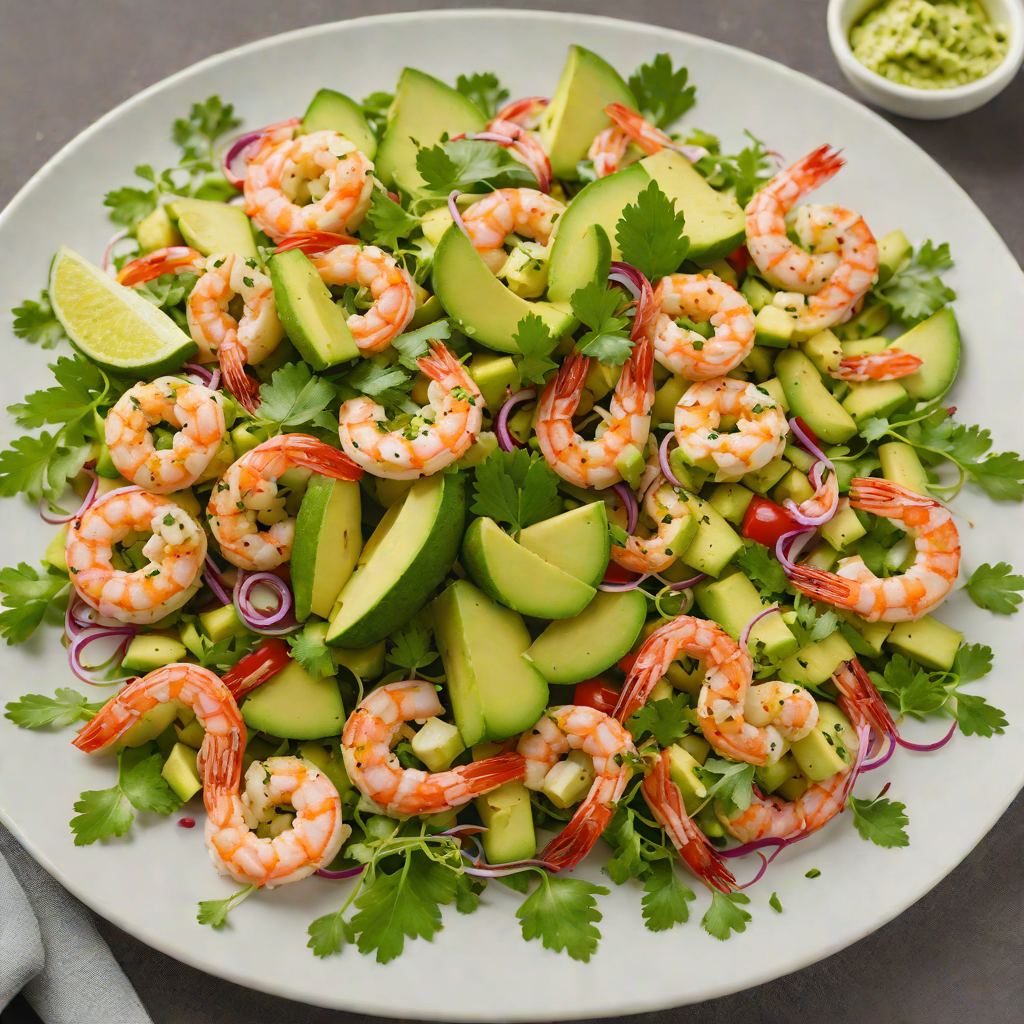 Garlic-Lime Shrimp and Avocado Salad with Cilantro Vinaigrette