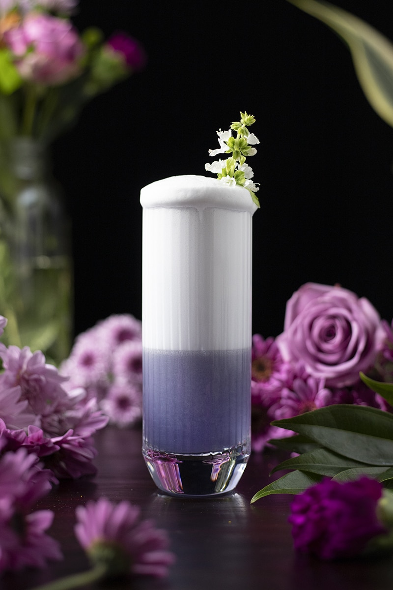 Sparkling Violet Gin Sour