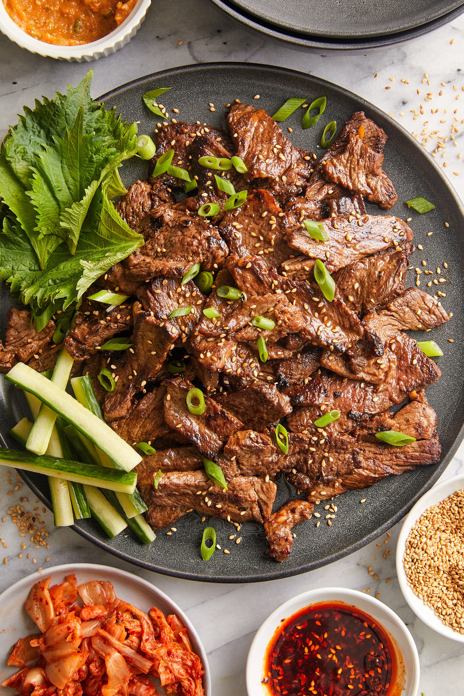 Pan-Seared Korean Beef Bulgogi with Scallion and Sesame Salad