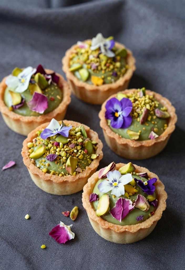 Mini Pistachio Rosewater Tartlets