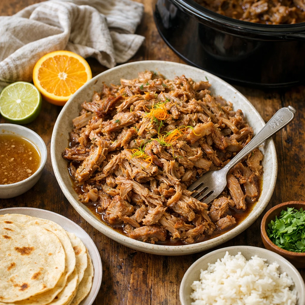Glazed Citrus and Vinegar Pulled Pork