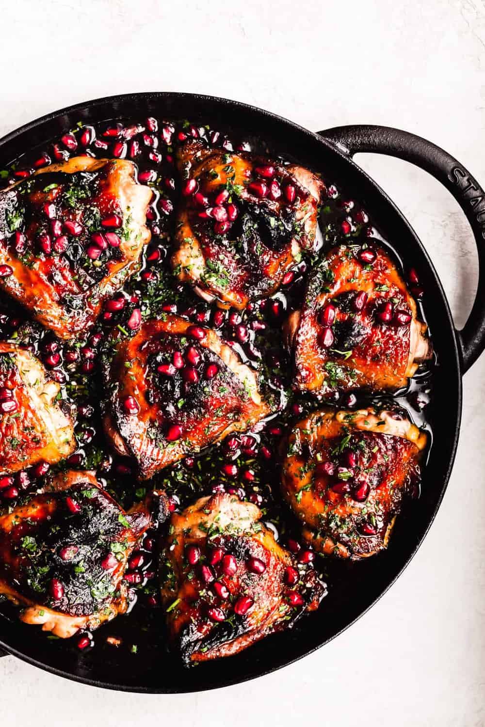 Pan-Seared Chicken with Caramelized Shallot and Pomegranate Sauce