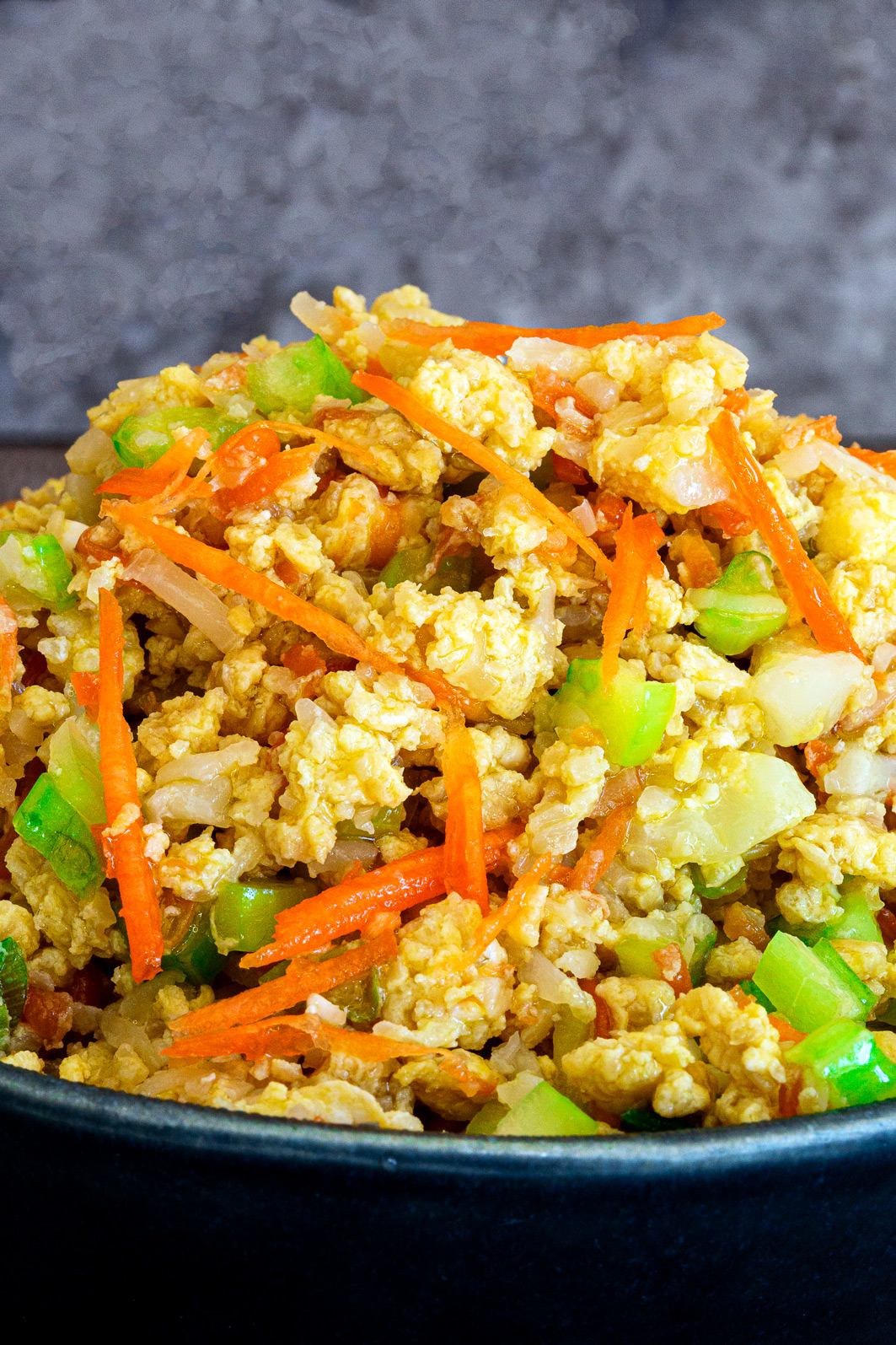 Stir-Fried Cauliflower Rice with Ginger and Ground Pork