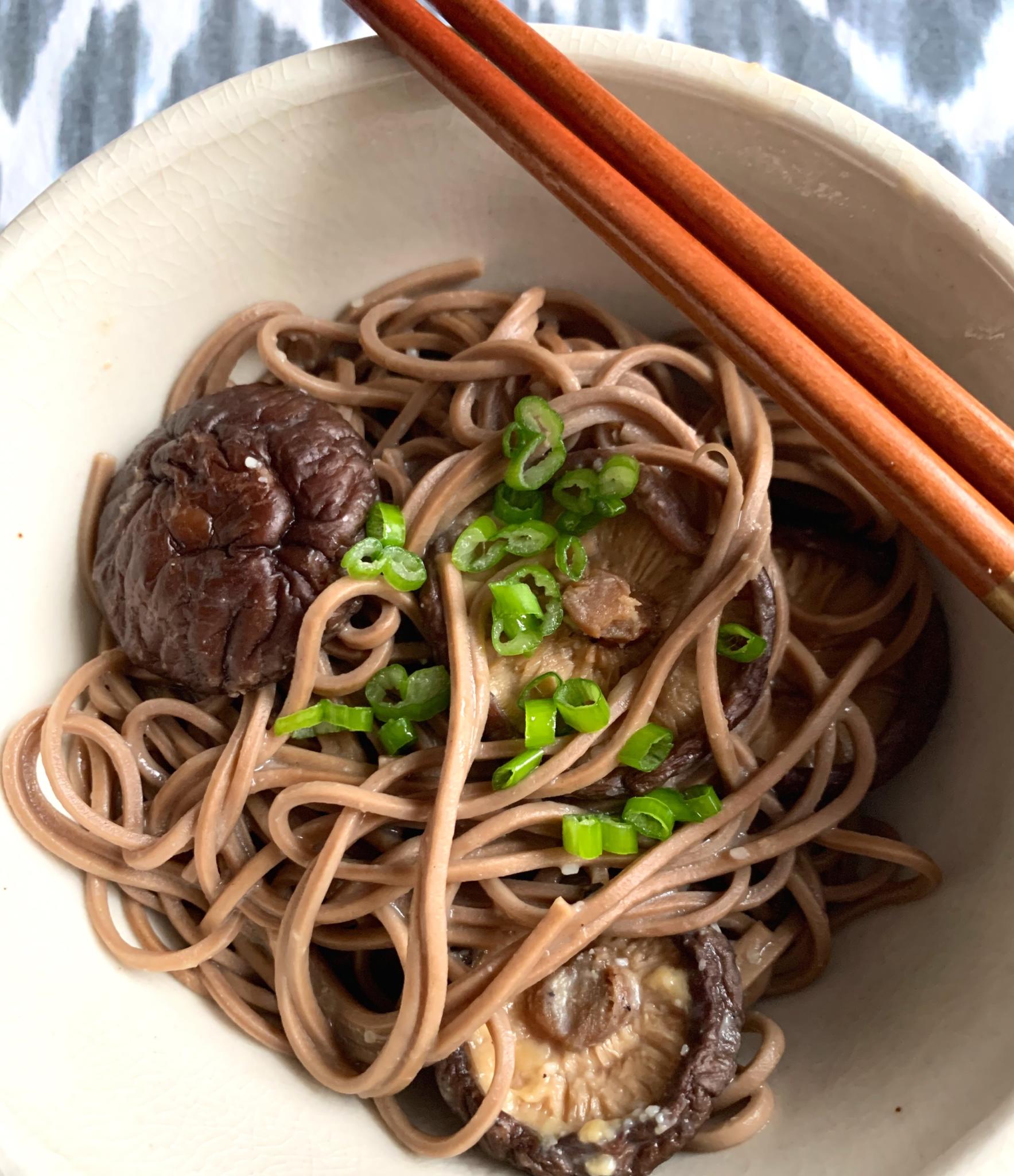 Stir-Fried Soba Noodles with Spicy Miso and Shiitake