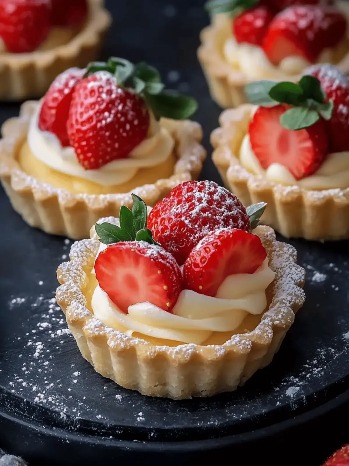 Mini Strawberry Basil Tartlets with Honey Glaze