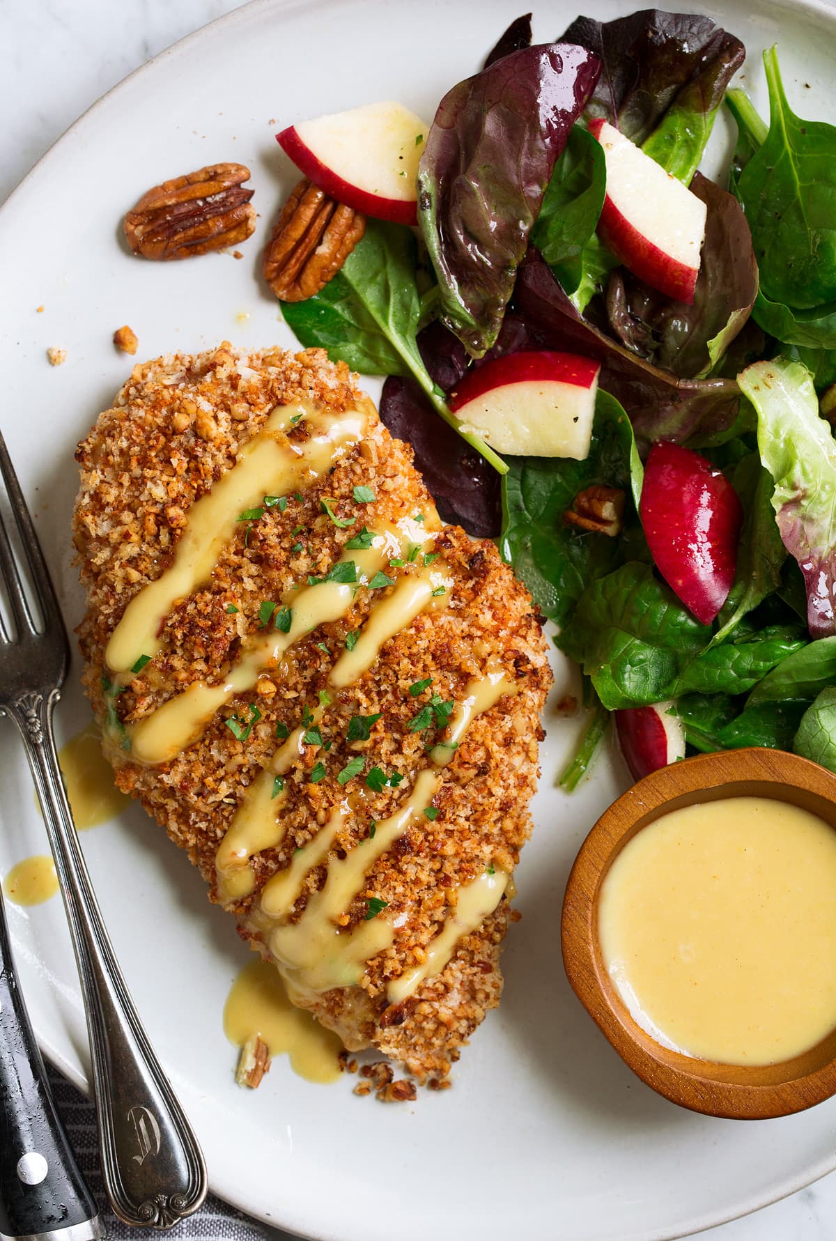 Grilled Pecan-Smoked Chicken with Honey Mustard Glaze