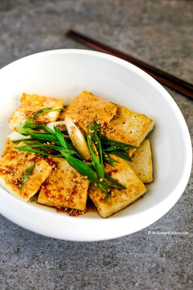 Sautéed Korean Tofu with Sesame-Garlic Sauce