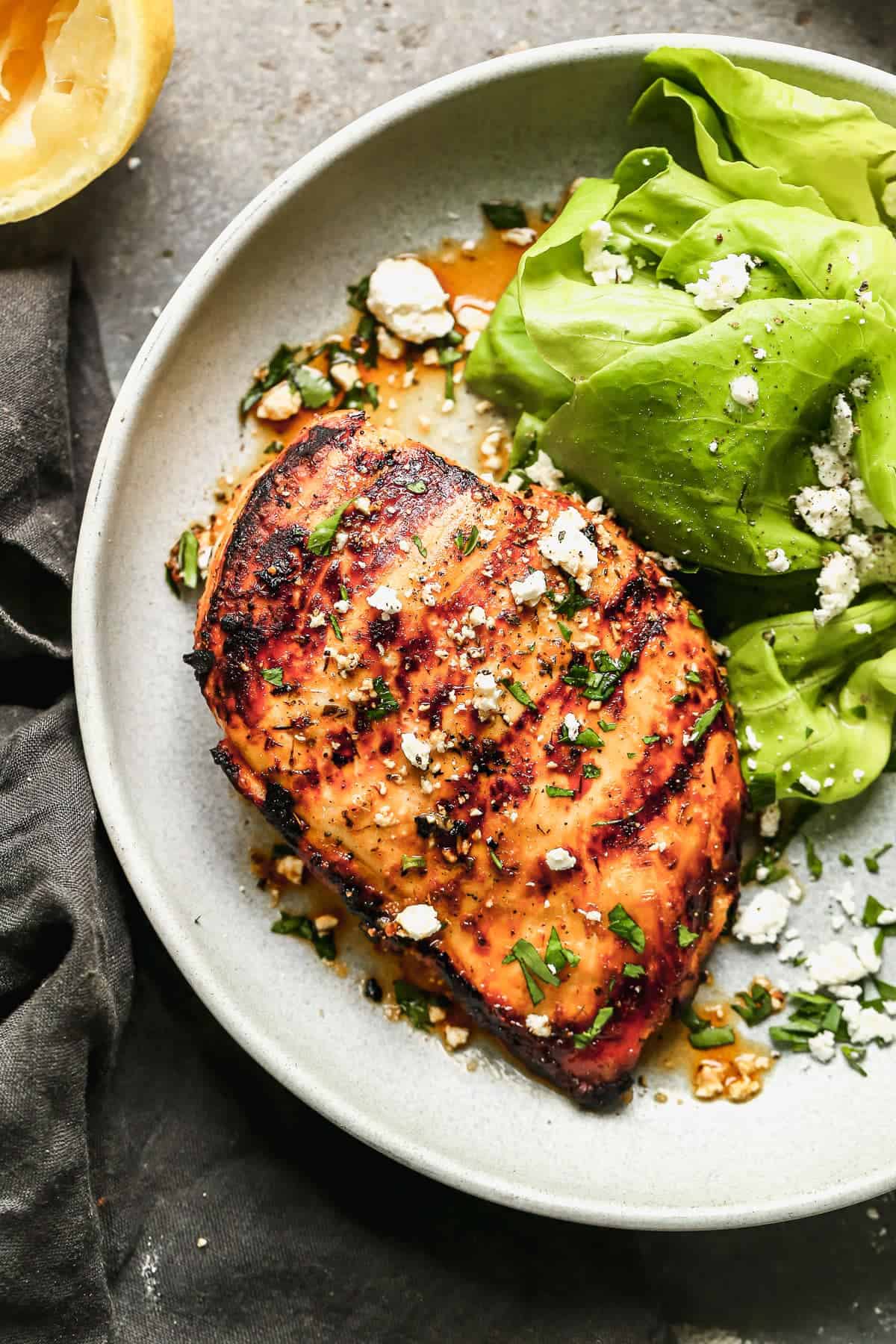Charred Mezcal-Glazed Chicken with Toasted Oaxacan Cheese Salad
