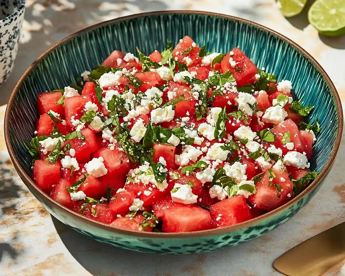 Honey-Lime Roasted Watermelon Salad with Feta and Mint