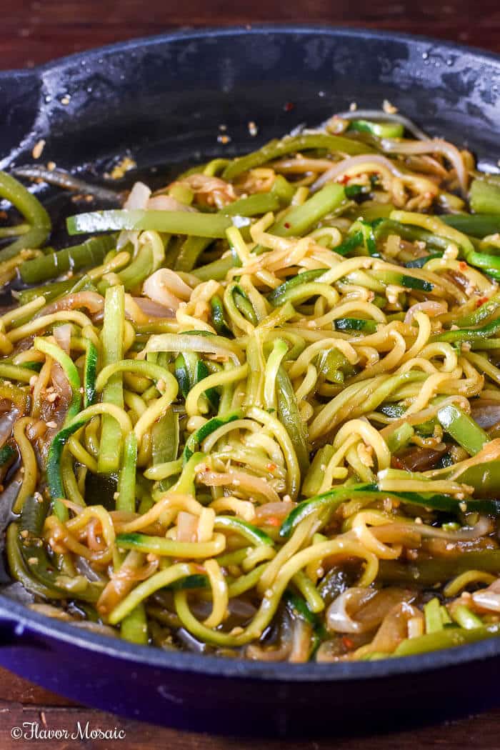 Zucchini Noodles Stir-Fried with Ground Pork and Ginger