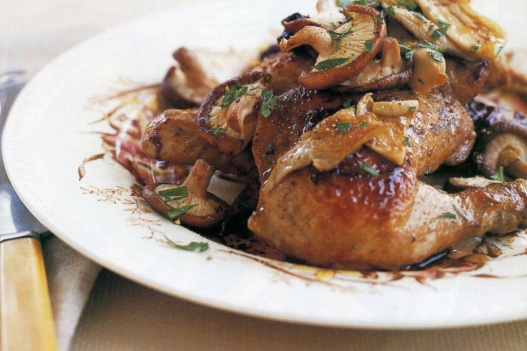 Sautéed Chicken with Lemon-Thyme and Wild Mushrooms