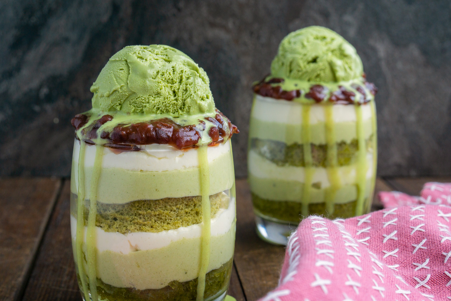 No-Bake Matcha Green Tea Yogurt Parfaits with Honey and Pistachios