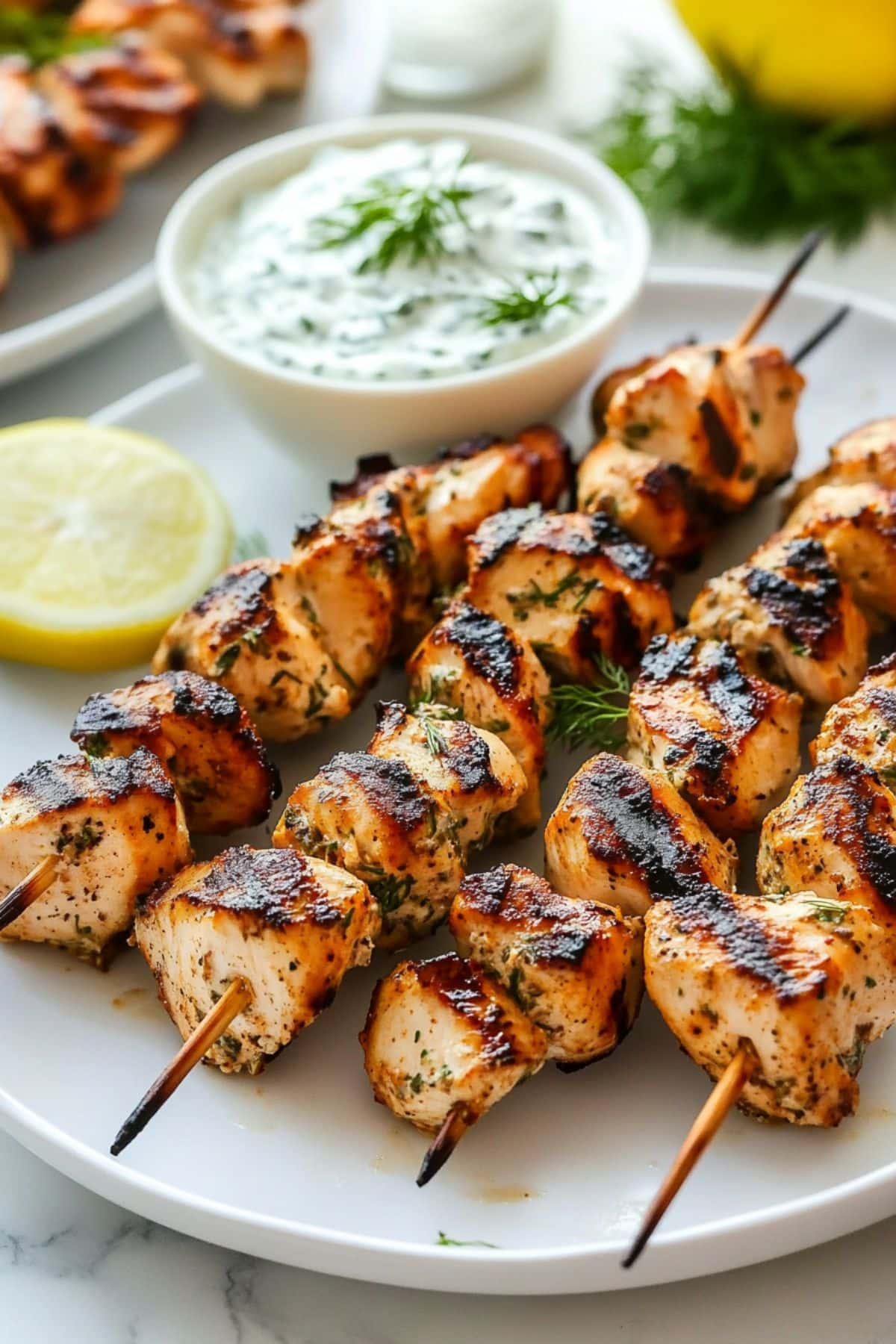 Greek-Style Chicken Souvlaki with Tzatziki Sauce