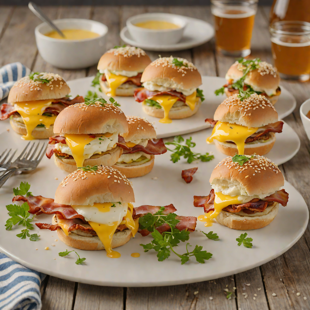 Summer Brunch Sliders with Bacon, Egg, Cheese, and Maple Syrup