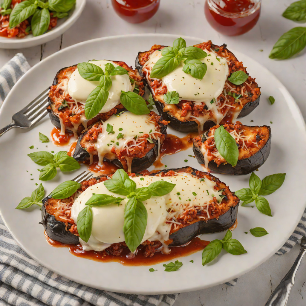 Baked Italian-Style Eggplant Parmesan with Basil and Mozzarella