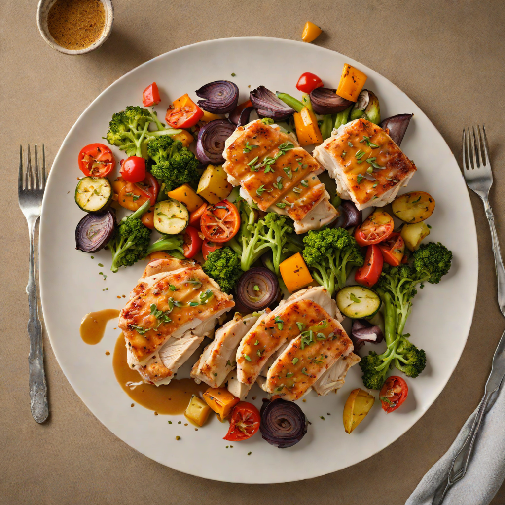 Sautéed Chicken with Maple-Mustard Glaze and Roasted Vegetables