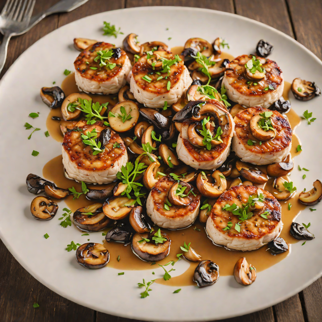 Sautéed Pork Tenderloin Medallions with Mushrooms and Garlic