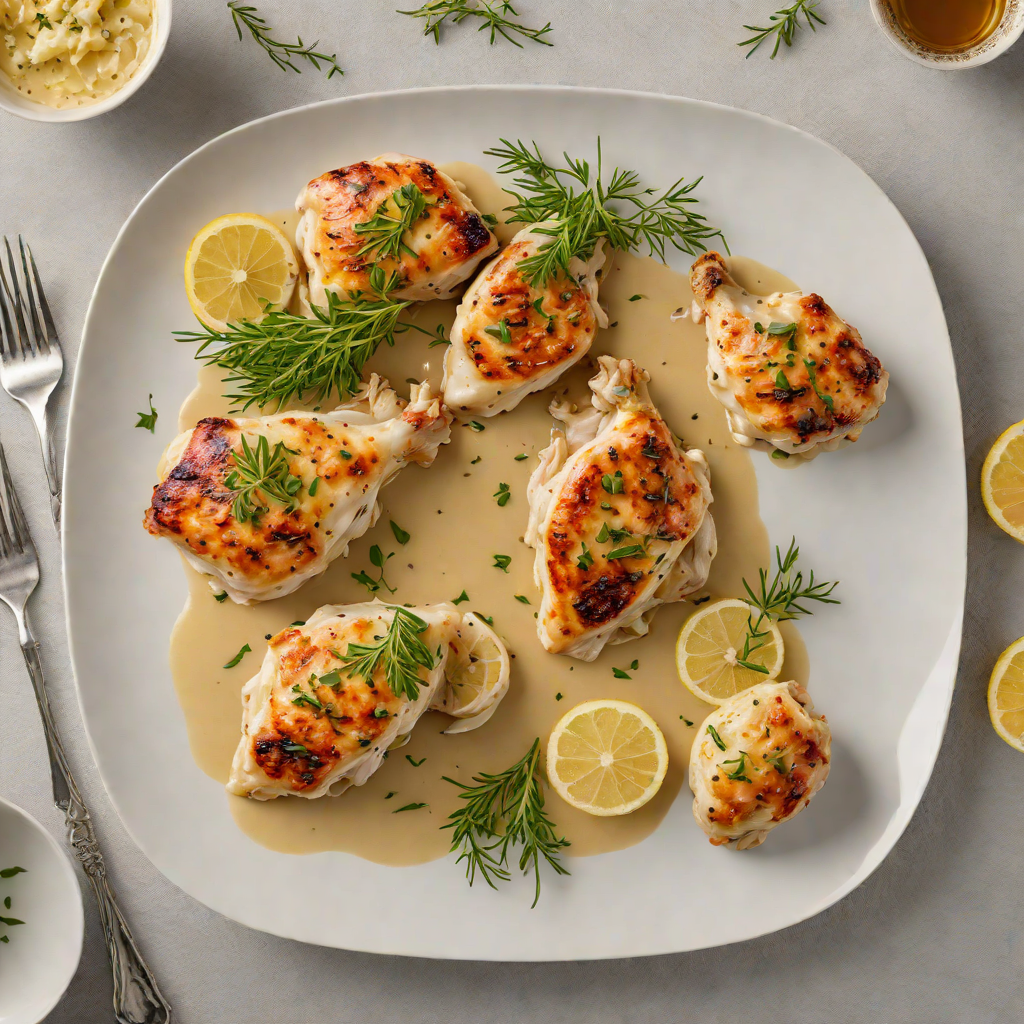 Sautéed Chicken with Garlic and Lemon-Thyme Butter Sauce