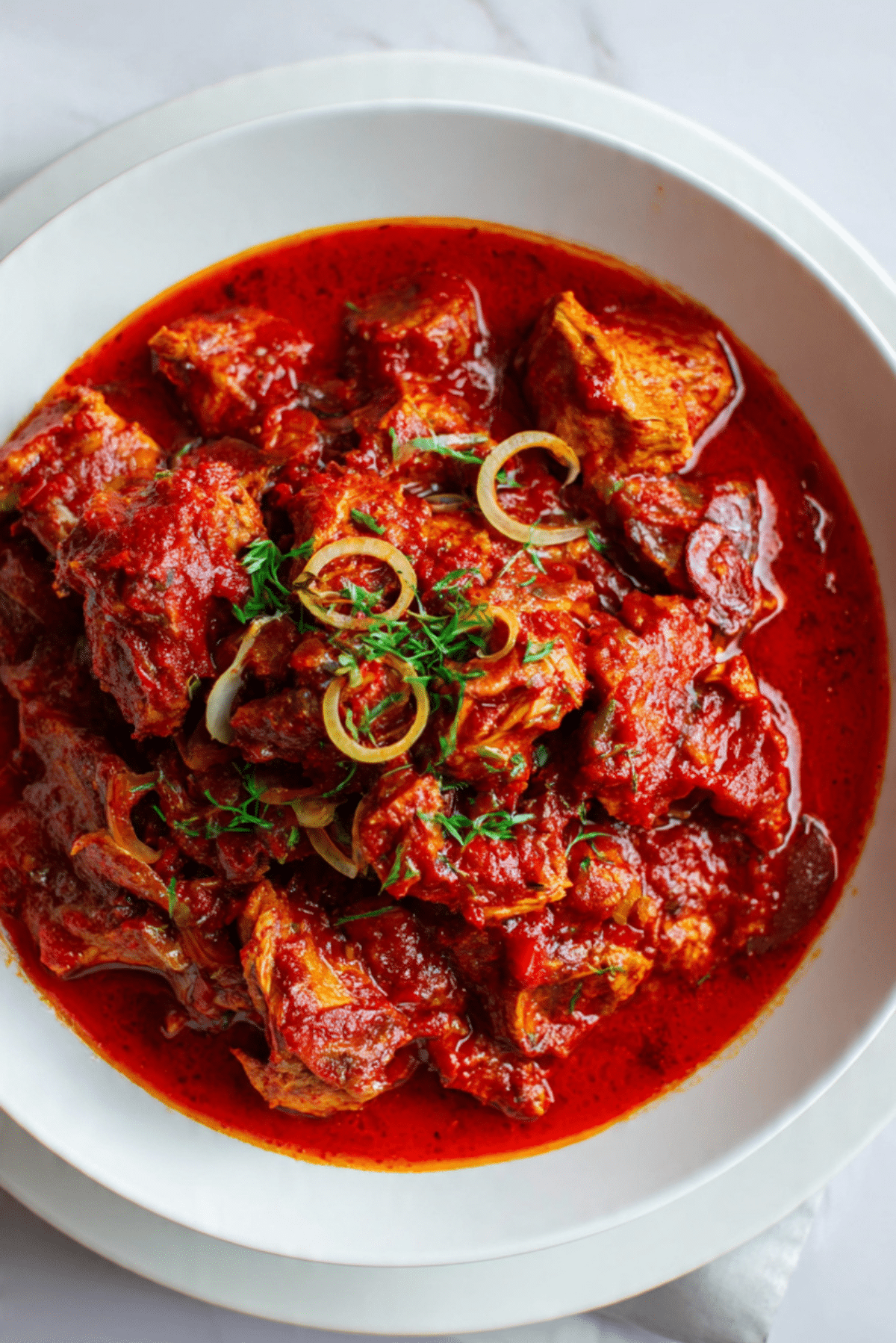 Spiced Nigerian Turkey Stew with Tomato and Scotch Bonnet