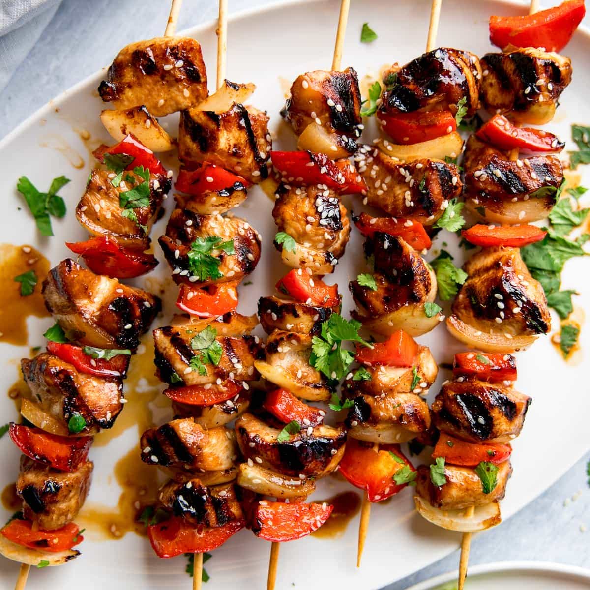 Grilled Pok Chuk Skewers with Spiced Garlic Marinade