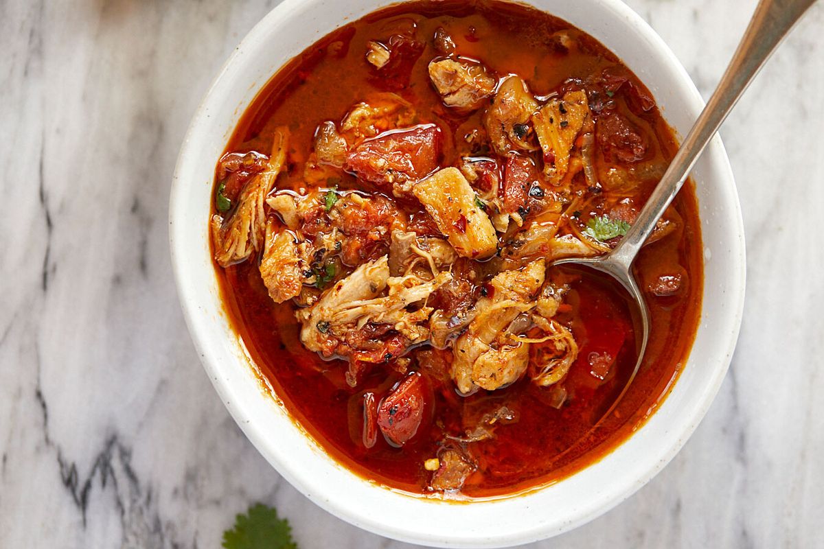 Smoky Tomato-Habanero Chicken Stew with Cilantro