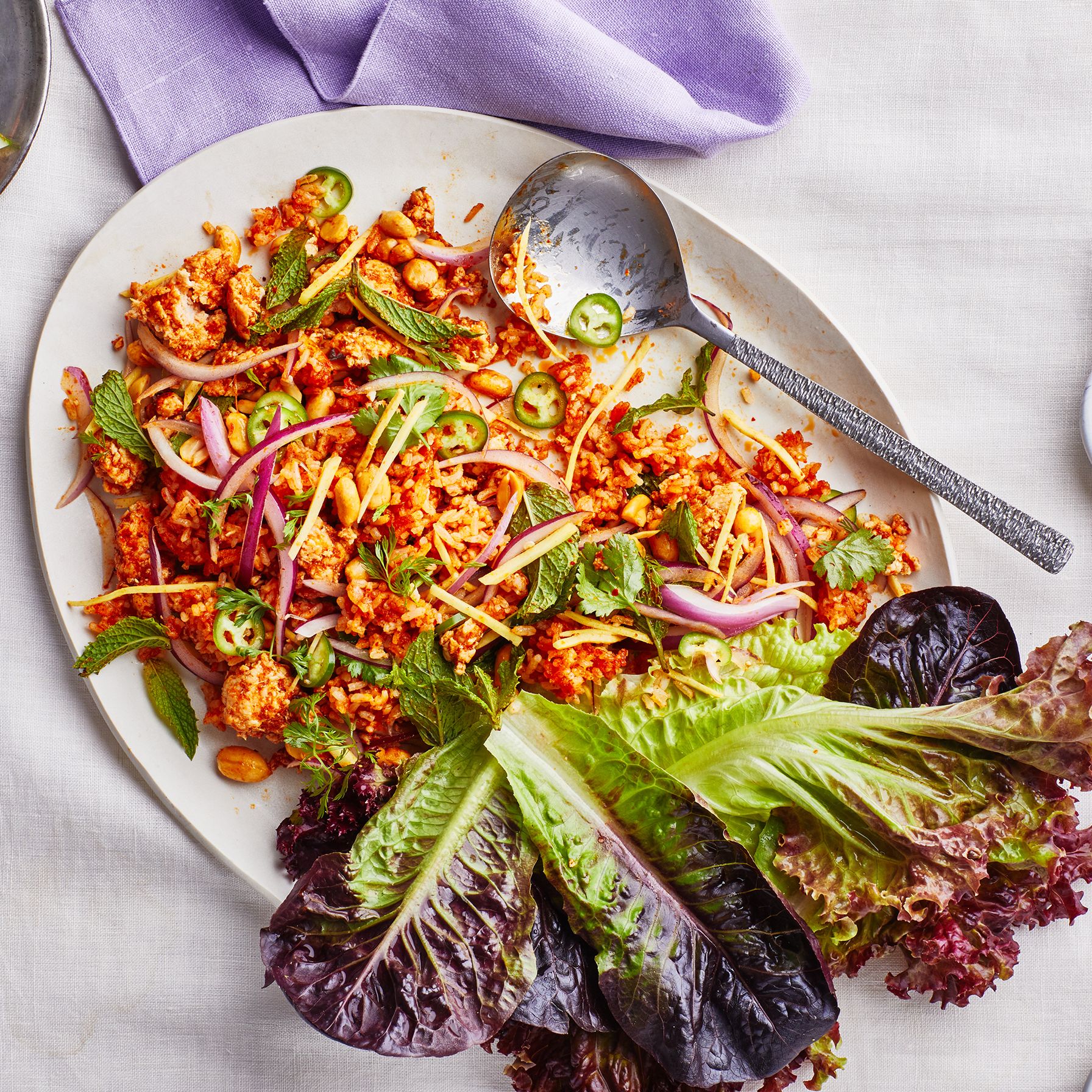 Laotian Crispy Rice Salad with Herb and Pork