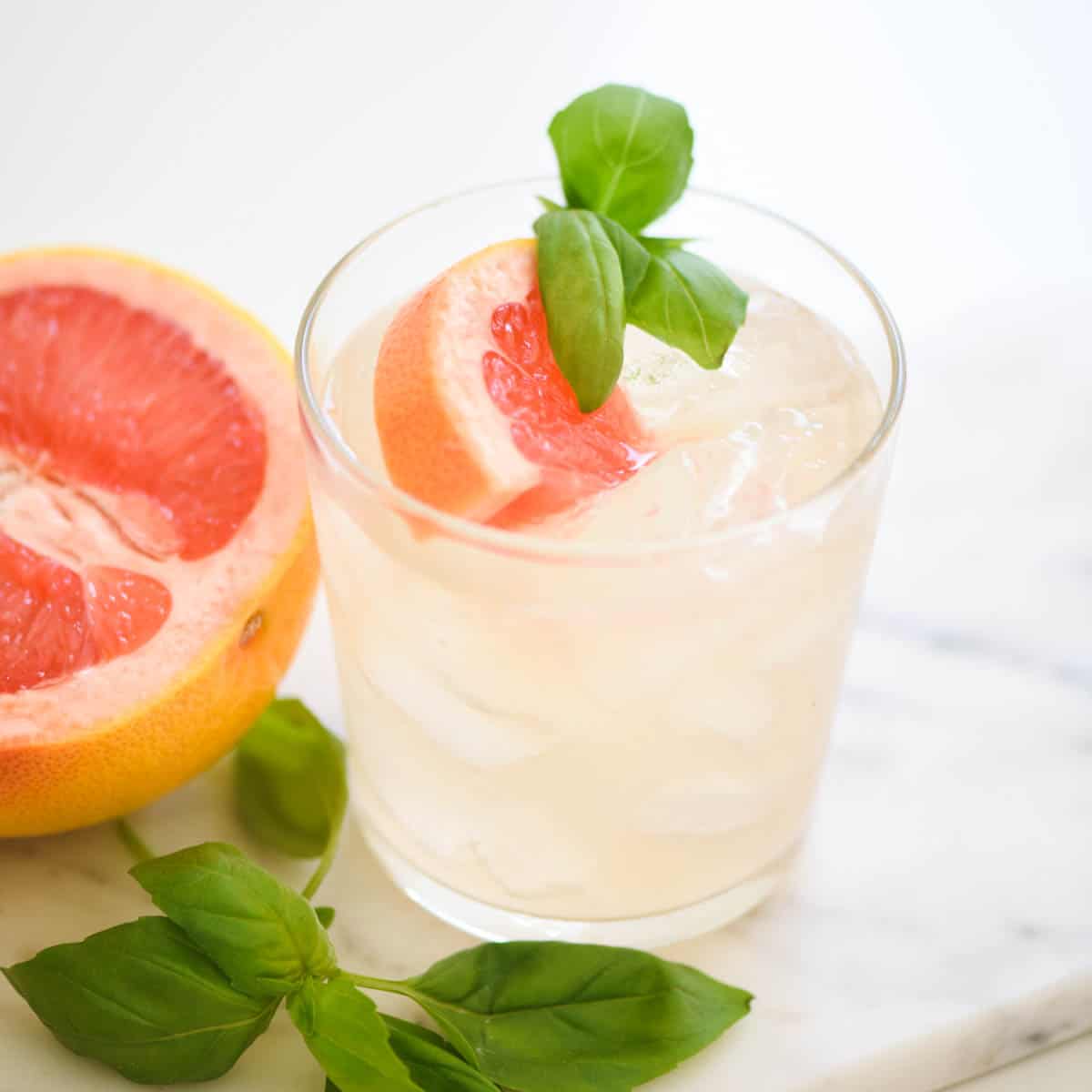 Basil-Infused Gin Fizz with Grapefruit