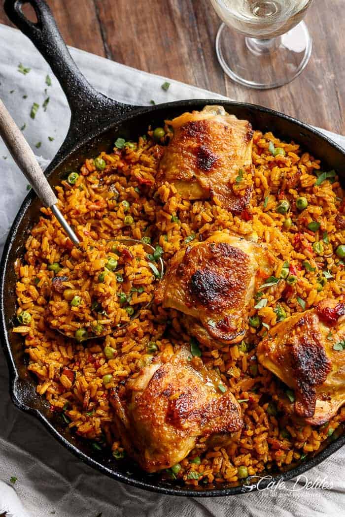 One-Pan Spanish Chicken and Rice with Saffron