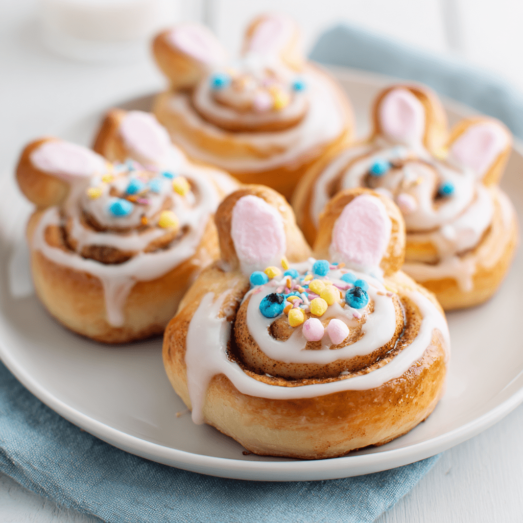Bunny-Shaped Cinnamon Roll Swirls
