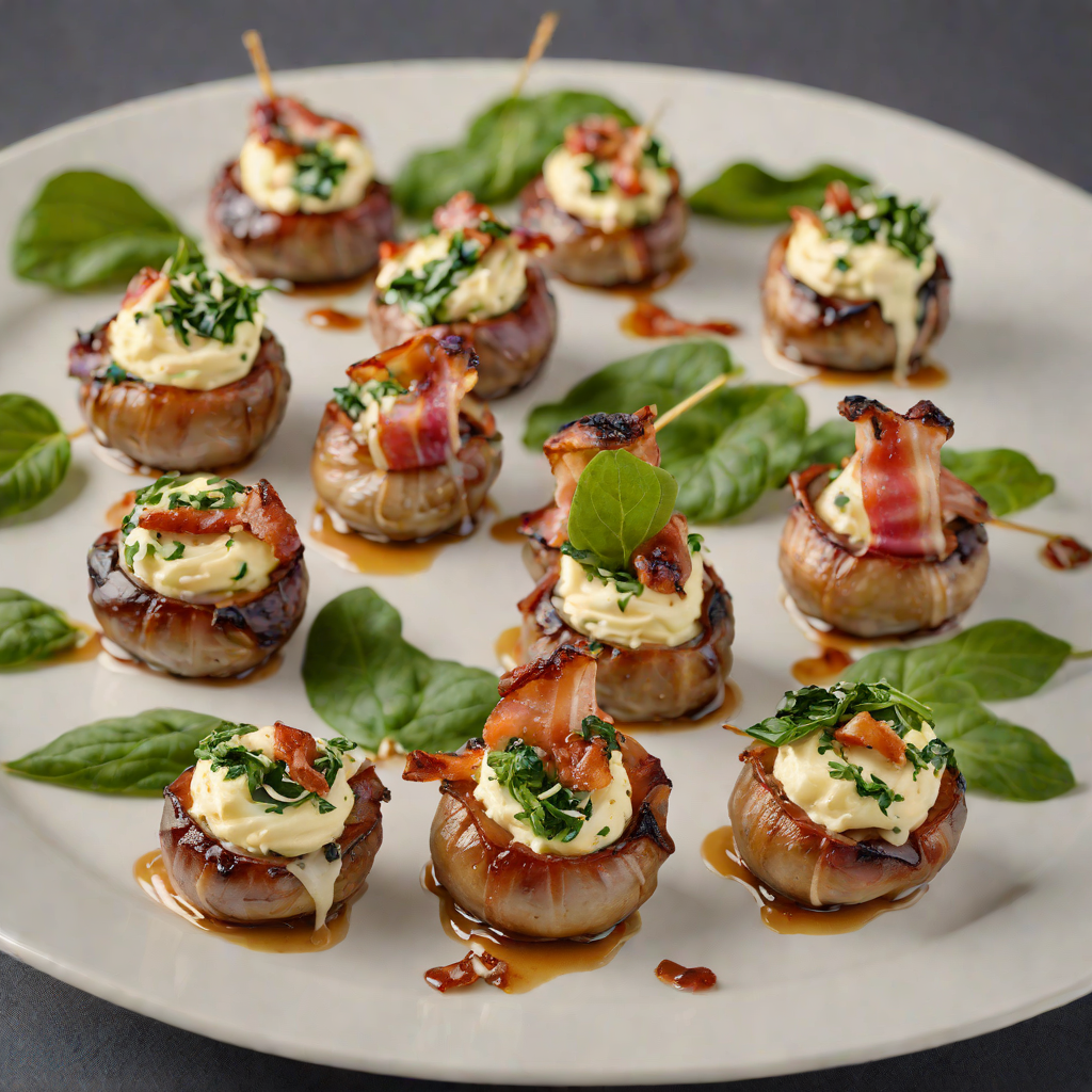 Bacon-Wrapped Stuffed Mushrooms with Cream Cheese and Spinach
