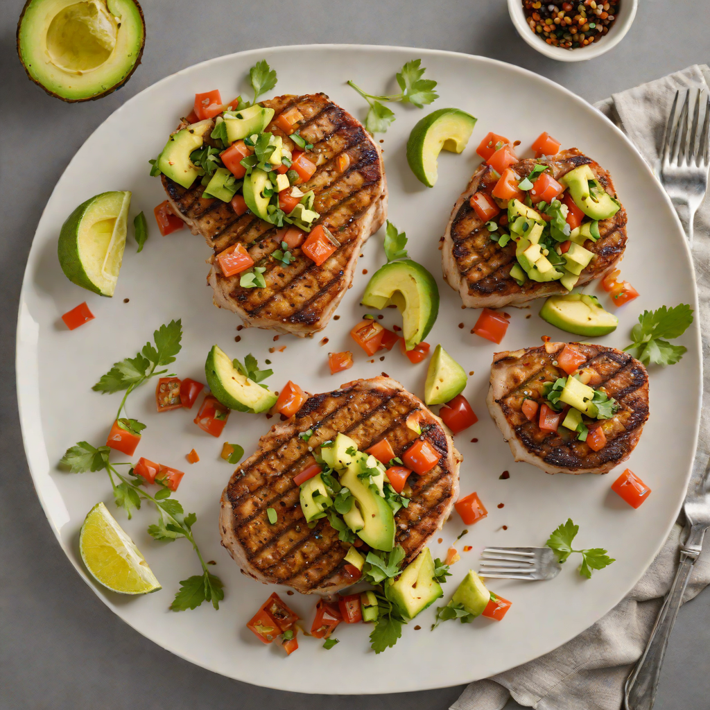 Pan-Seared Pork Chops with Guatemalan Tomato-Avocado Relish