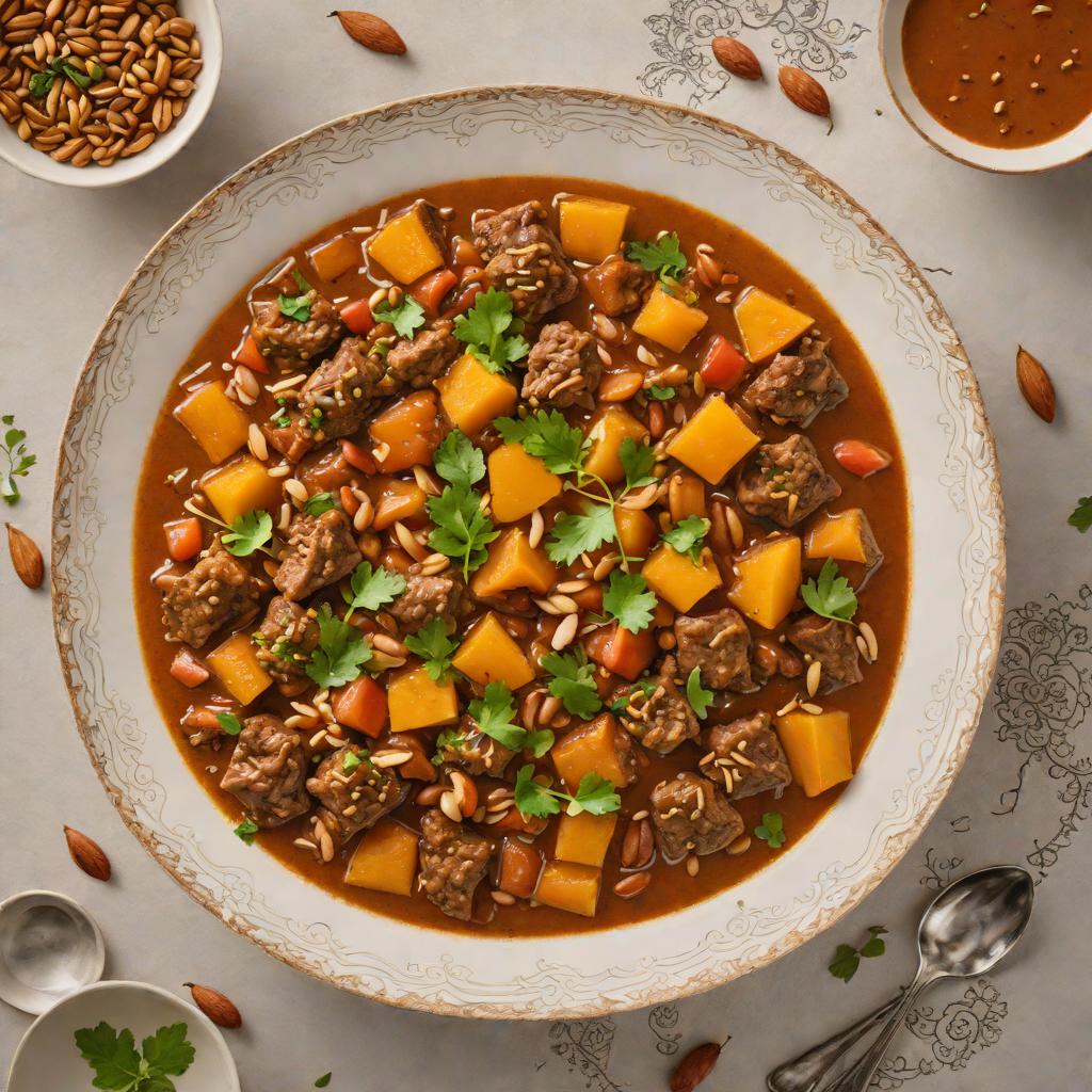 Spicy Moroccan Lamb Tagine with Apricots and Almonds