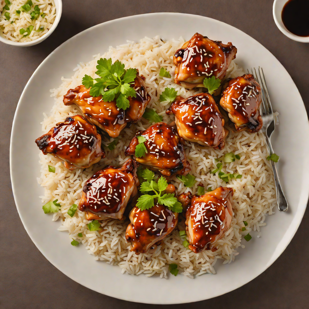 Sweet Soy-Glazed Chicken Thighs with Steamed Rice