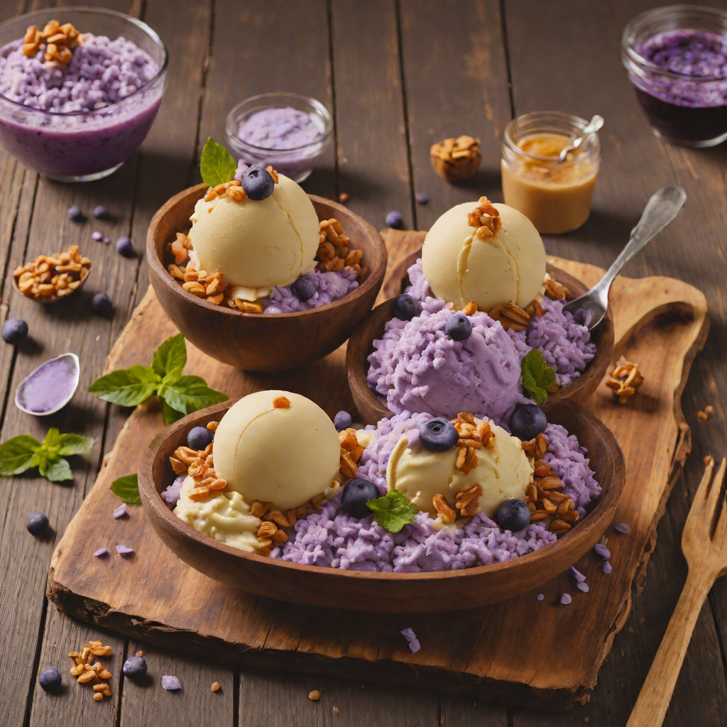 Halo-Halo with Ube Ice Cream and Sweetened Beans
