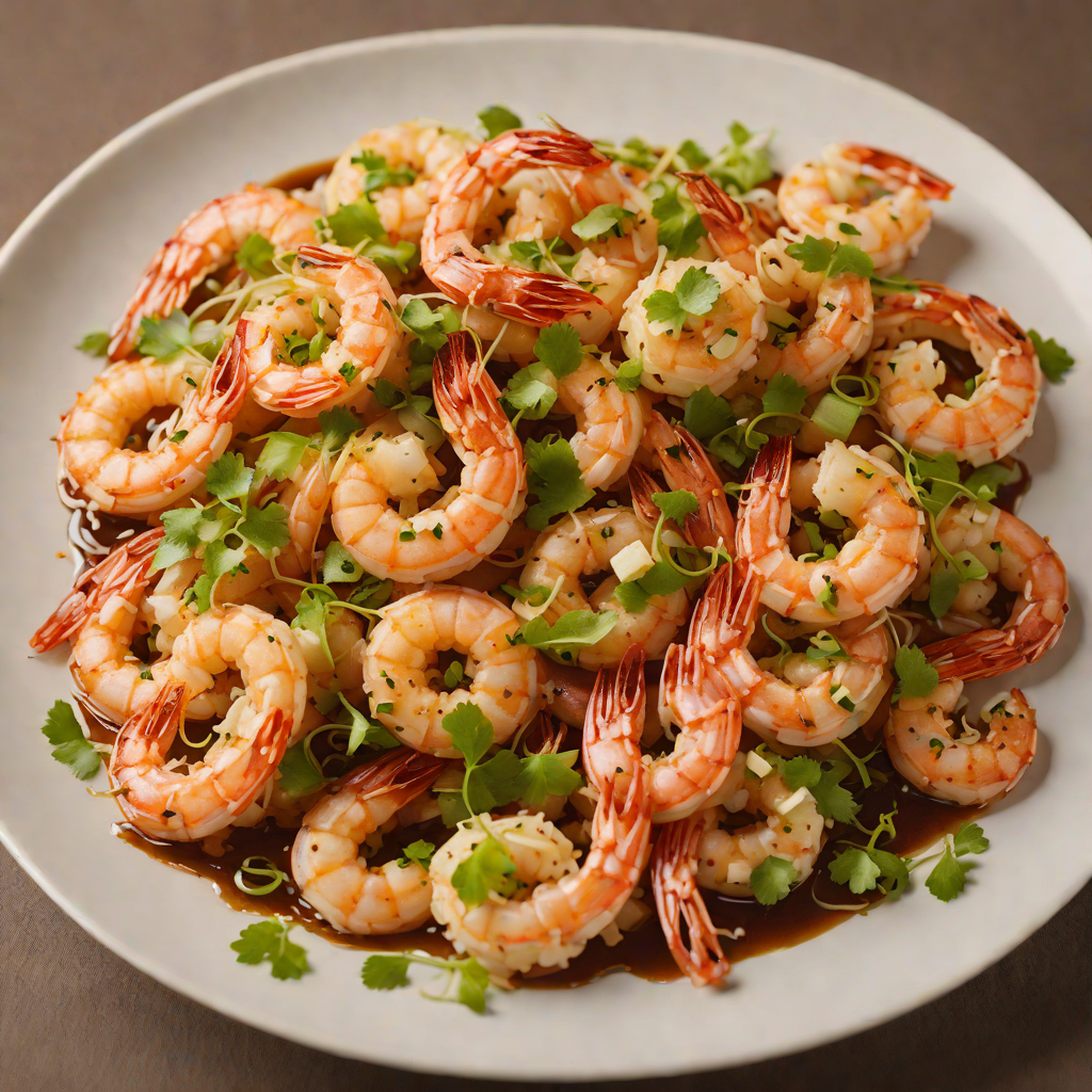Sautéed Shrimp with Garlic and Ginger in Soy-Ginger Sauce