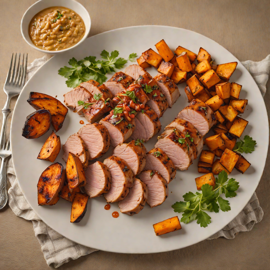 Grilled Cajun-Spiced Pork Tenderloin with Roasted Sweet Potatoes