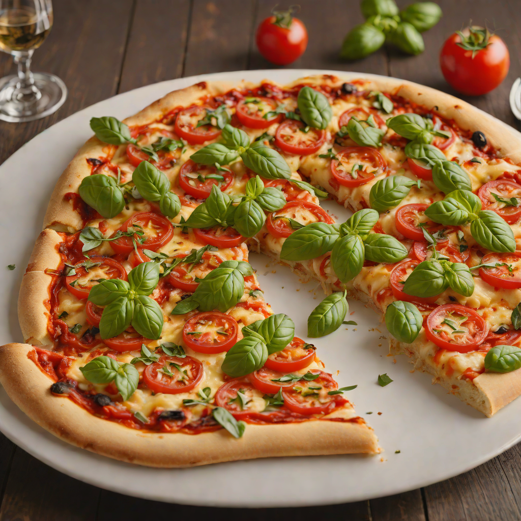 Wood-Fired Italian Pizza with San Marzano Tomato Sauce and Fresh Basil
